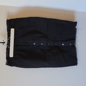 Black Button Jean Skirt
